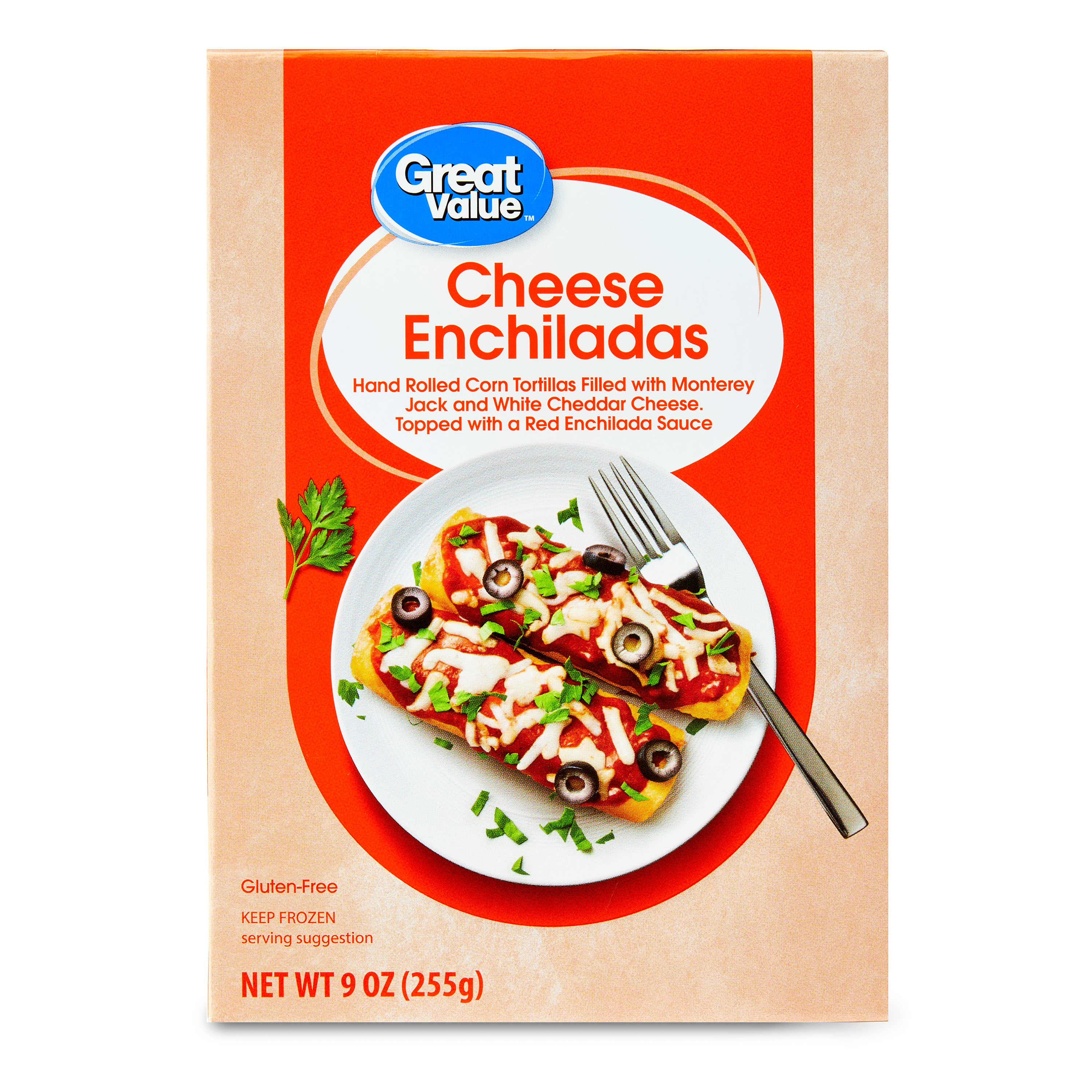 Great Value Cheese Enchiladas, 9oz (Regular Frozen Packaged Meal