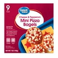 thumbnail image 1 of Great Value Cheese & Pepperoni Mini Pizza Bagels, 7 oz, 9 Count, 1 of 8