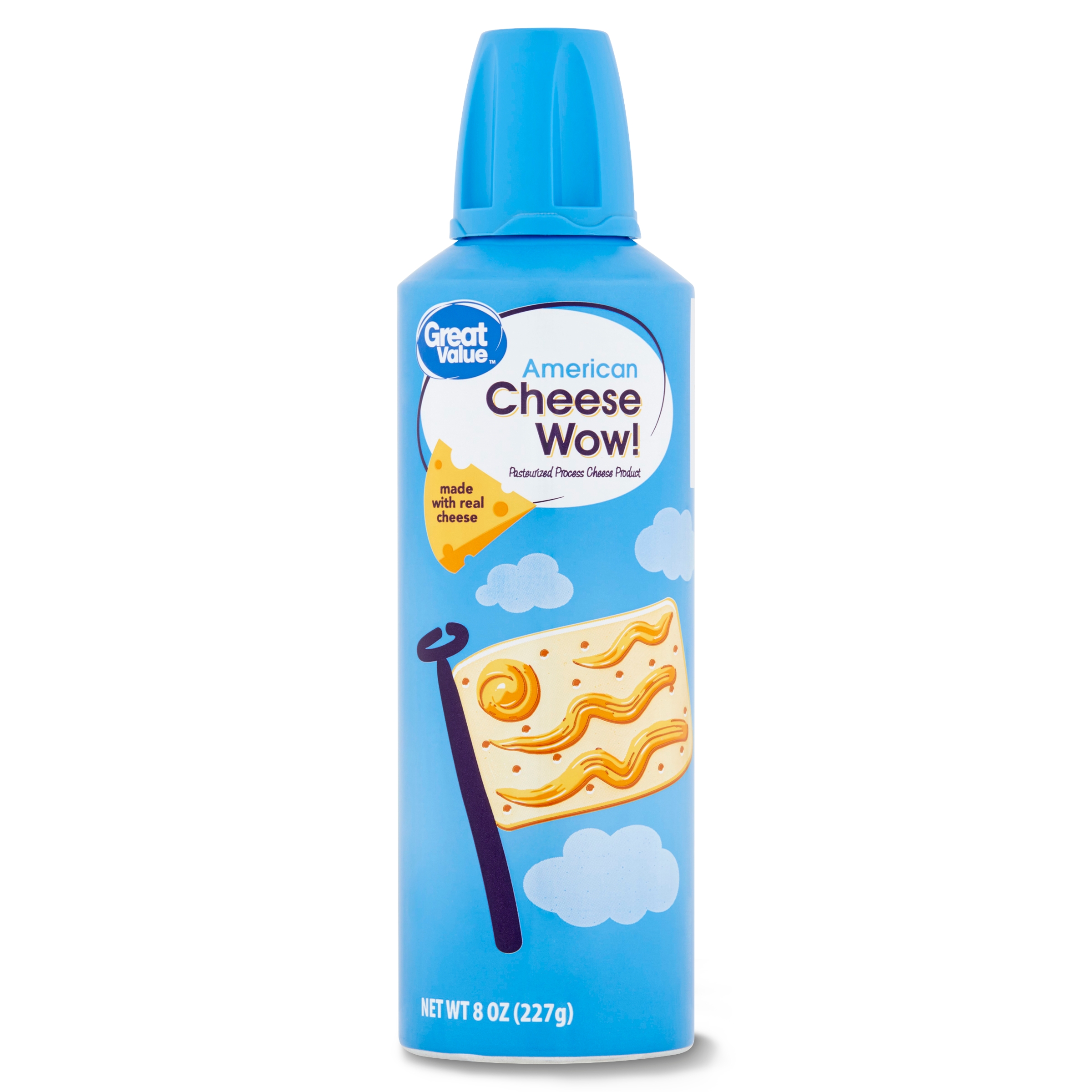 Great Value Cheese Wow! Spray Cheese, American Cheese, 8 oz - image 1 of 8