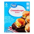 thumbnail image 1 of Great Value Cheeseburger Sliders, 11.1 oz, 6 Count (Frozen), 1 of 9