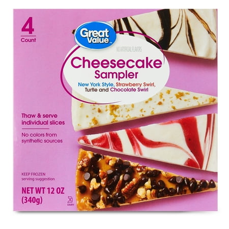 Great Value Cheesecake Sampler, 12 oz, 4-Slice (Frozen)