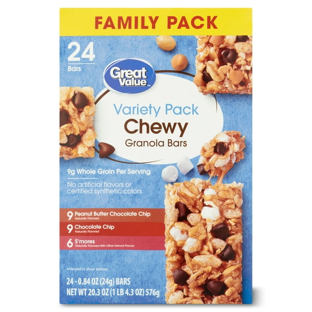 Great Value Chewy Granola Bars Variety Pack