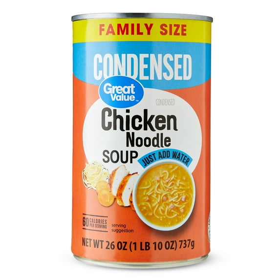 Great Value Chicken Noodle Canned Soup, Family Size, 26 oz