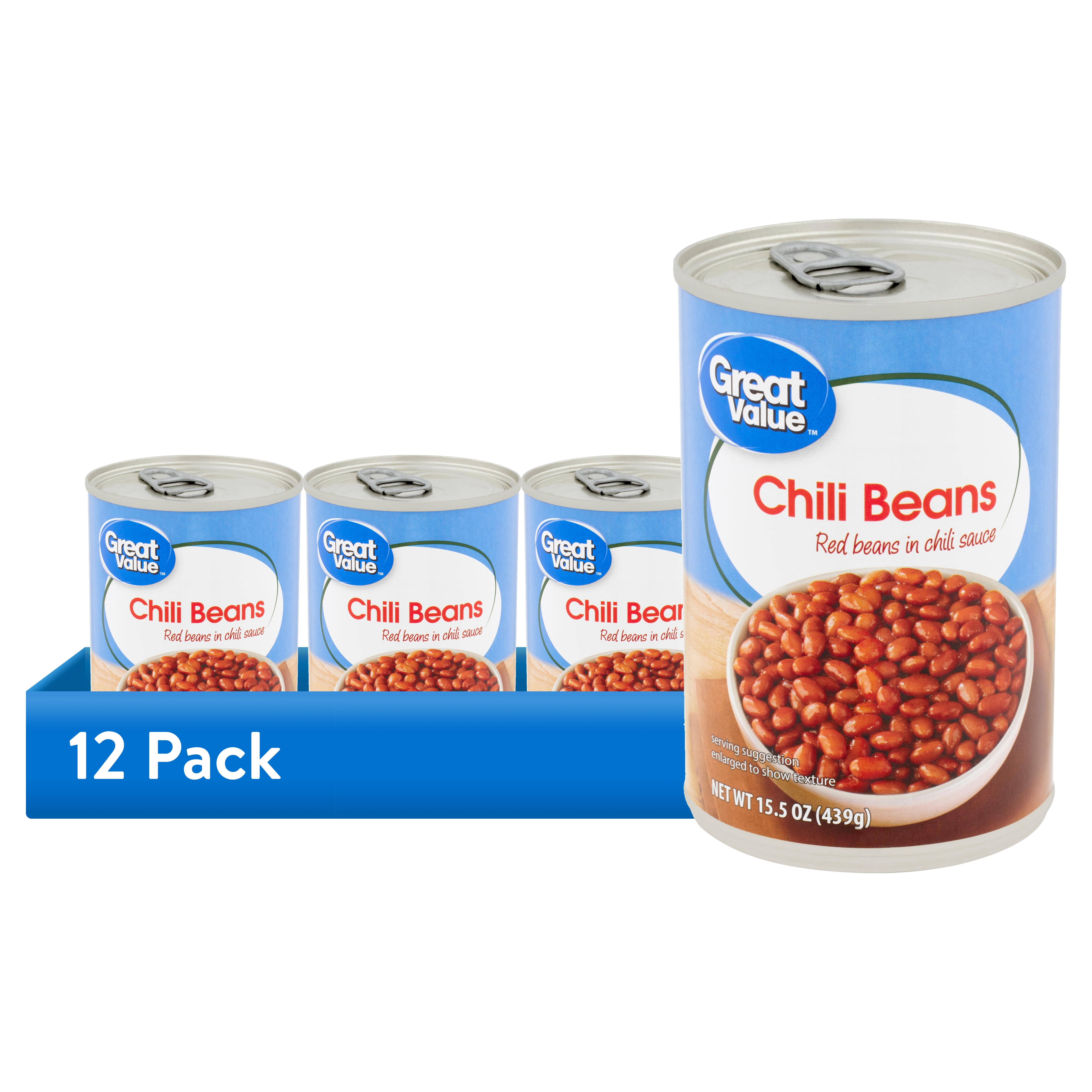 (12 pack) Great Value Chili Beans, 15.5 oz