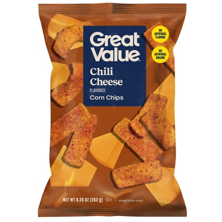 Great Value Chili Cheese Flavored Corn Chips, 9.25 oz