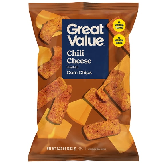 Great Value Chili Cheese Flavored Corn Chips, 9.25 oz