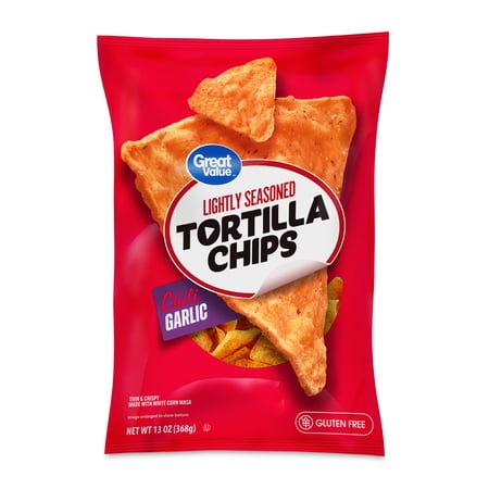 Great Value Chili Garlic Seasoned Tortilla Chips, 13 oz