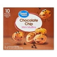 thumbnail image 1 of Great Value Chocolate Chip Mini Muffins, 16.5 oz (10 count), 1 of 7