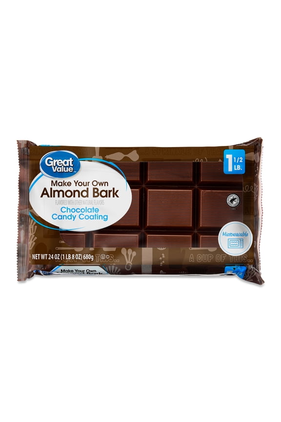 Chocolate Flavored Candy Coating Almond Bark, 24 oz Bag