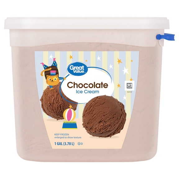 Great Value Chocolate Ice Cream, 128 fl oz