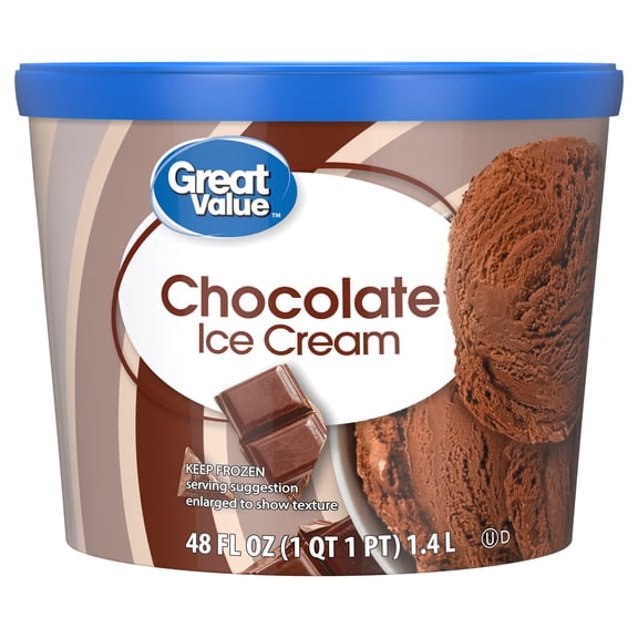Great Value Chocolate Ice Cream, 48 fl oz