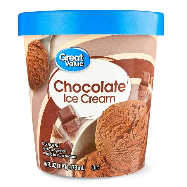 Great Value Chocolate Ice Cream, Pint, 16 fl oz