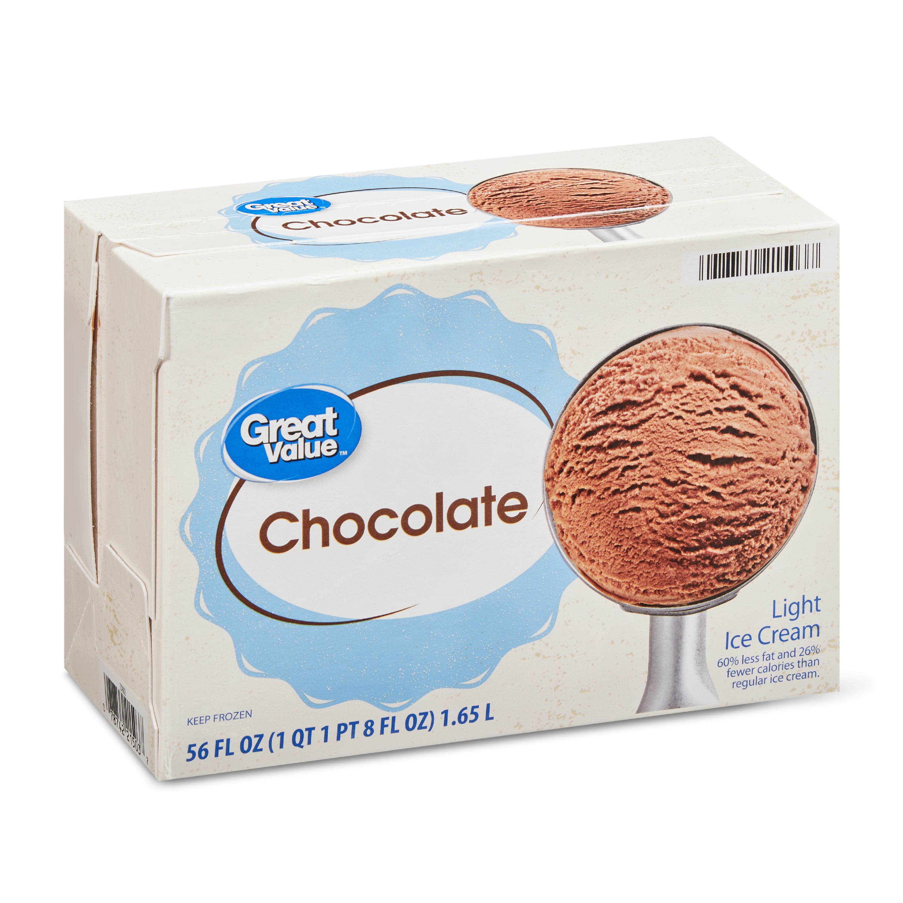 Great Value Chocolate Light Ice Cream, 56 fl oz