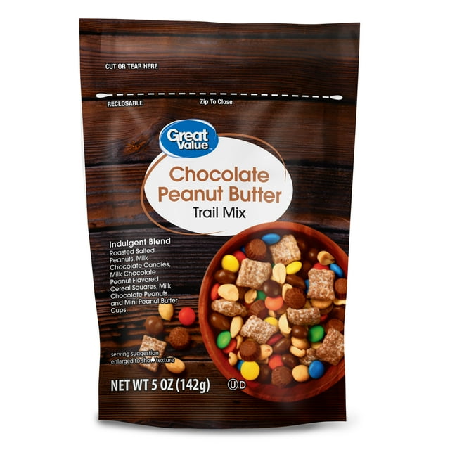 Great Value Chocolate Peanut Butter Trail Mix, Indulgent Blend, 5 oz