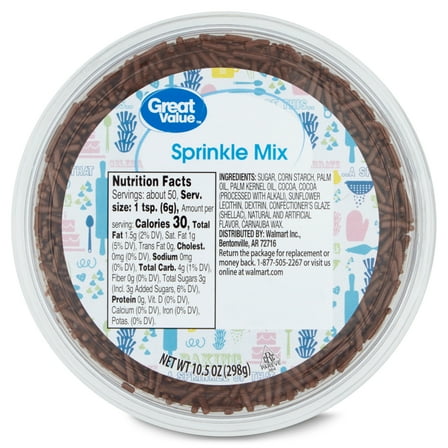 Great Value Chocolate Sprinkles, 10.5 oz
