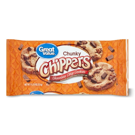 Great Value Chunky Chippers Chocolate Chip Cookies, 11.75 oz