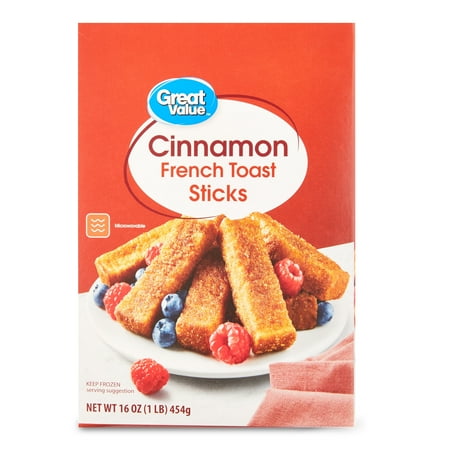 Great Value Cinnamon French Toast Sticks, 16 oz, Box (Frozen)