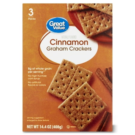 Great Value Cinnamon Graham Crackers, 14.4 oz, 3 Count