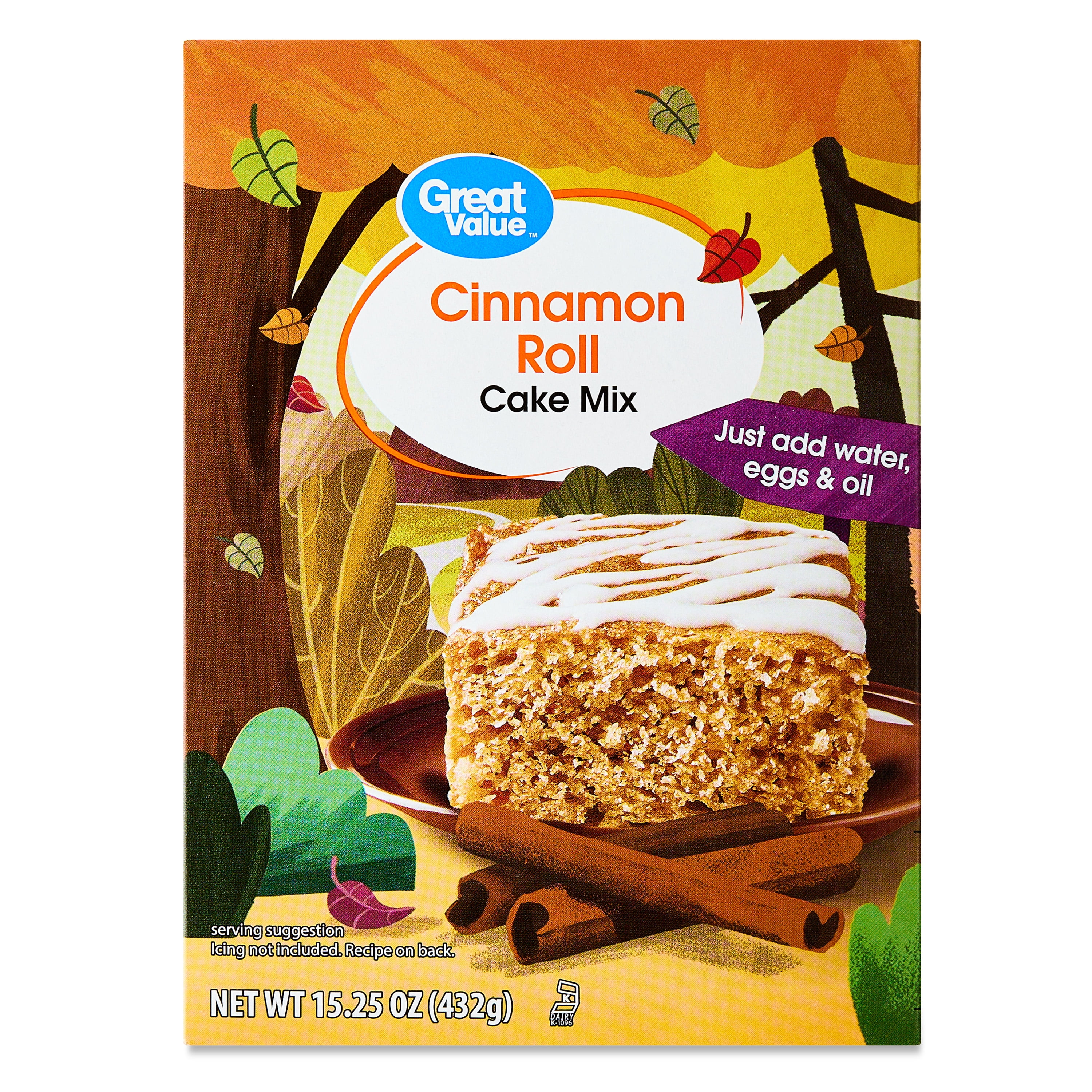 Great Value Cinnamon Roll Cake Mix, 15.25 oz