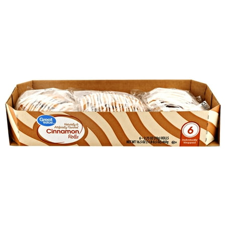 Great Value Cinnamon Rolls, 16.5 oz, 6 Count