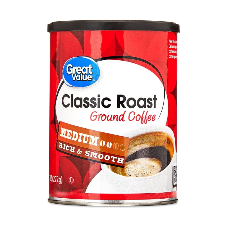 Great Value Ground Medium Roast Coffee 9.6 oz Canister - Walmart.com