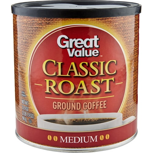 Great Value Classic Roast Ground Coffee, Medium Roast, 33.9 oz