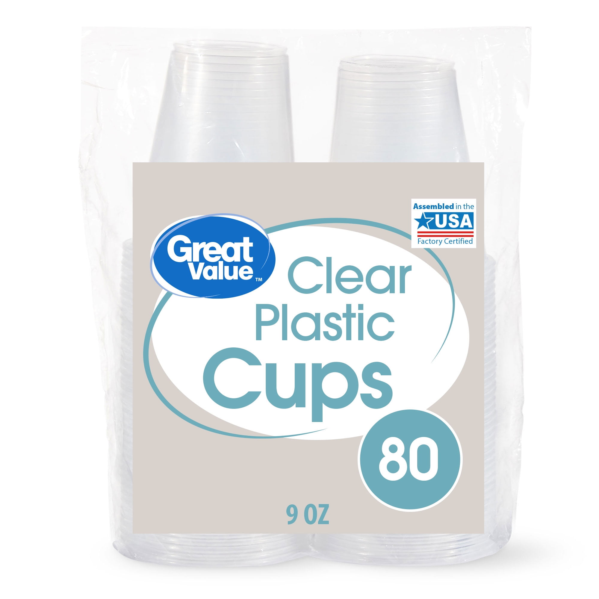 9 oz. Clear with Metallic Silver Rim Round Disposable Plastic Cups (240 Cups),  240 Cups - Fry's Food Stores