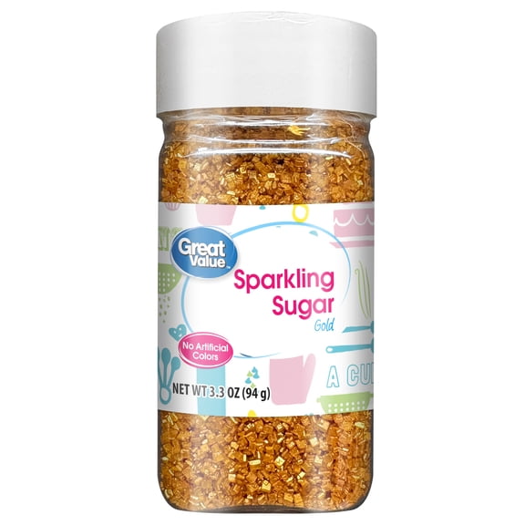 Great Value Sanding Sugar, Gold, 3.3 oz