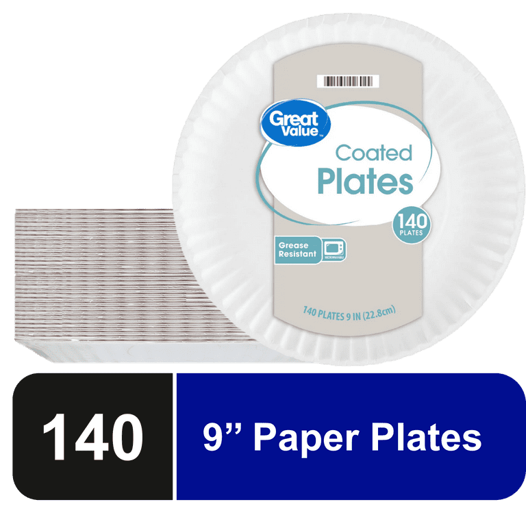 Ecorigin 10 Inch Paper Plates, Dinner Size Coated Plates, Everyday Use  Plates, Household Disposable Plates, White Round Plates Bulk, 210 Count 