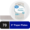 Great Value Coated, Microwave Safe, Disposable Paper Plates, 9 in