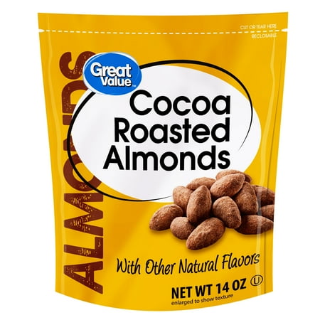 Great Value Cocoa Roasted Almonds with Other Natural Flavors, 14 oz