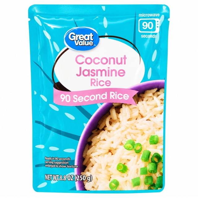 Great Value Coconut Jasmine Rice 90 Second Pouch, 8.8 oz - Walmart ...