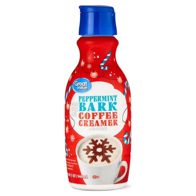 Great Value Coffee Creamer, Peppermint Bark, 32 fl oz