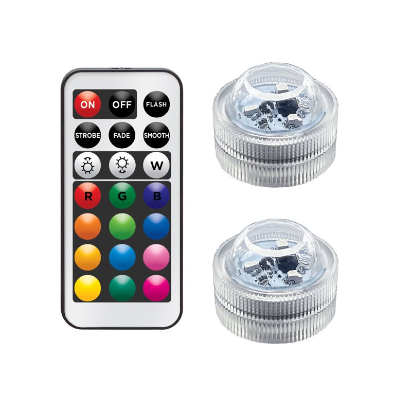 LED White Puck Light With Remote (2-Pack)