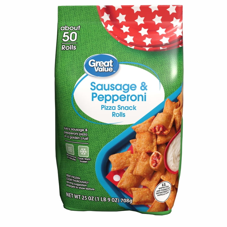 Great Value Sausage and Pepperoni Pizza Snack Rolls, 50 Count
