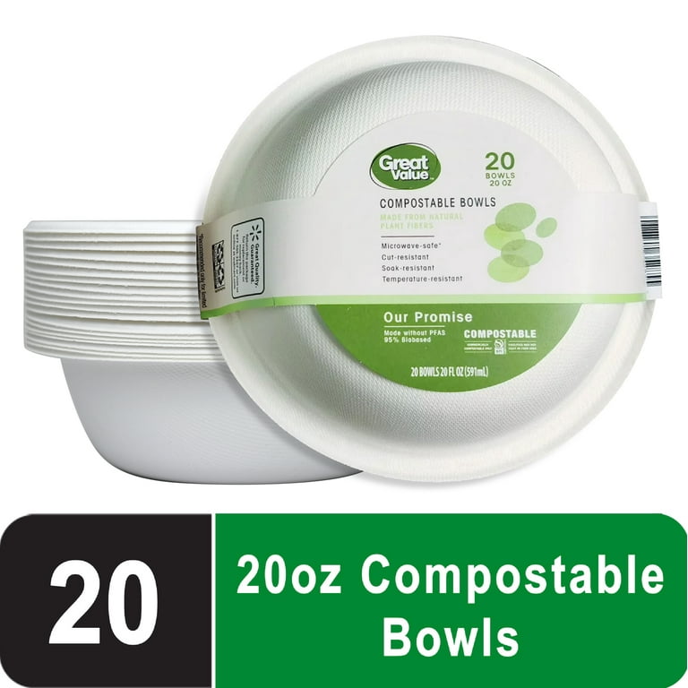 Great Value Compostable, Microwave Safe, Cut Resistant, Soak 