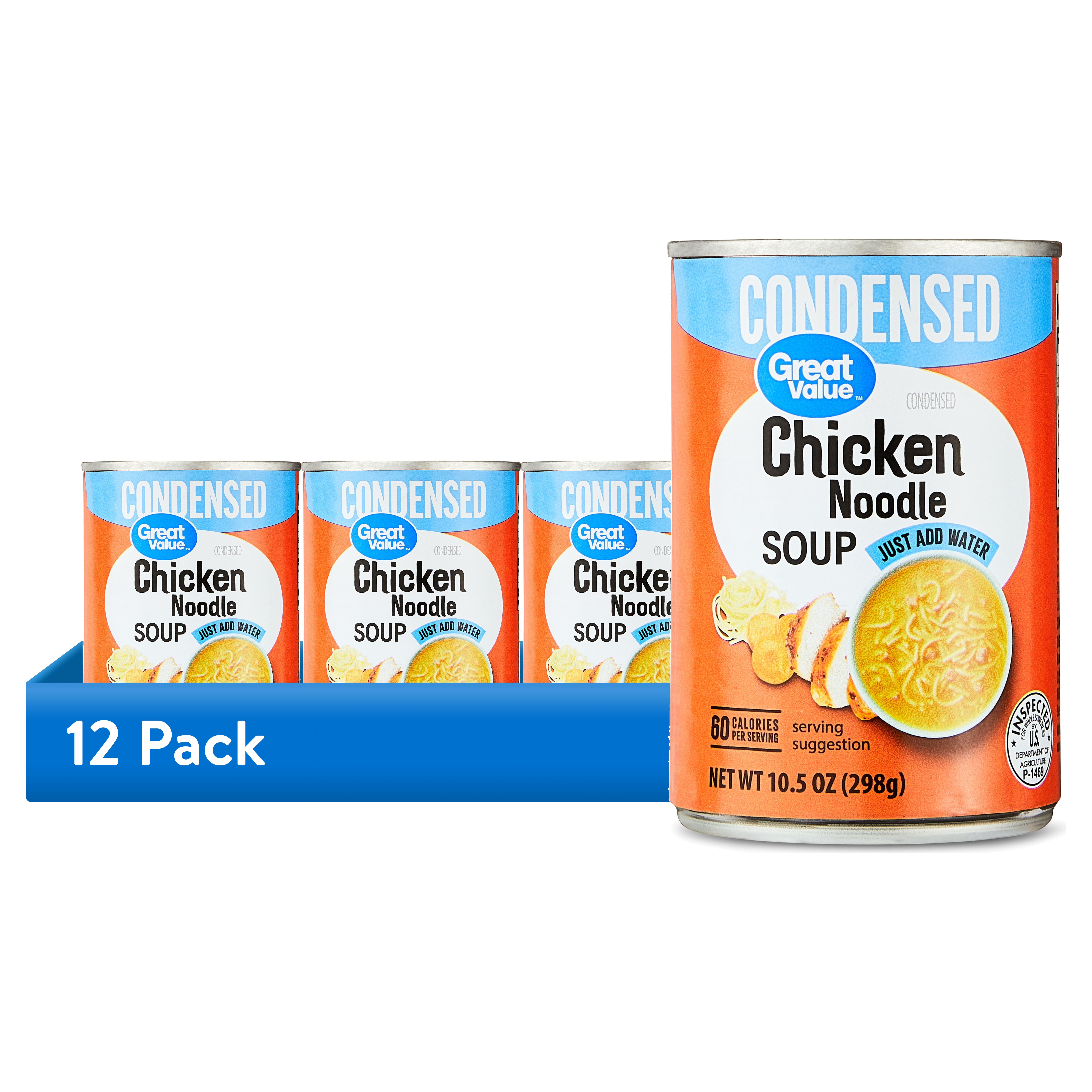 (12 pack) Great Value Chicken Noodle Condensed Soup, 10.5 oz