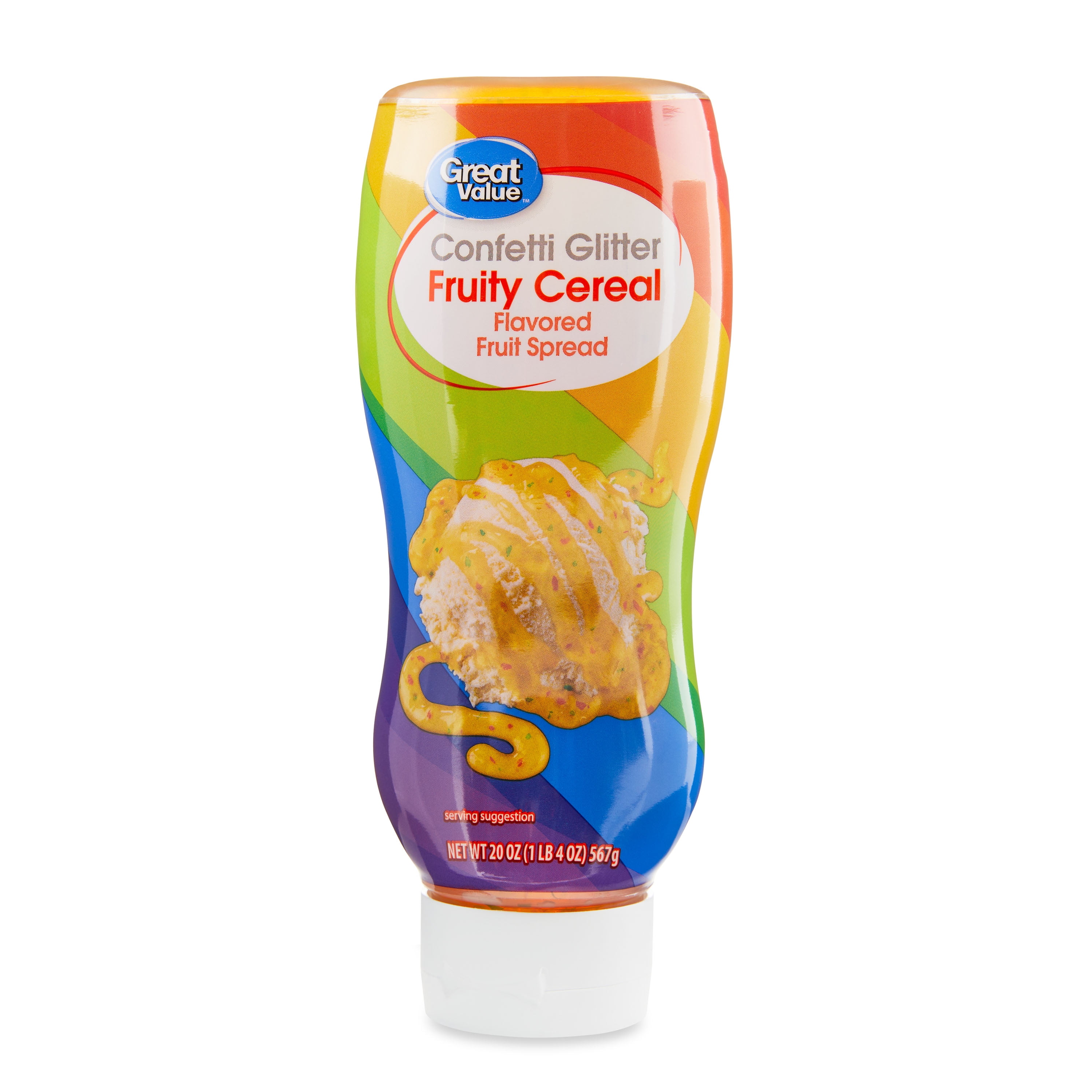 Great Value Confetti Glitter Fruity Cereal Flavored Fruit Spread, 20 oz