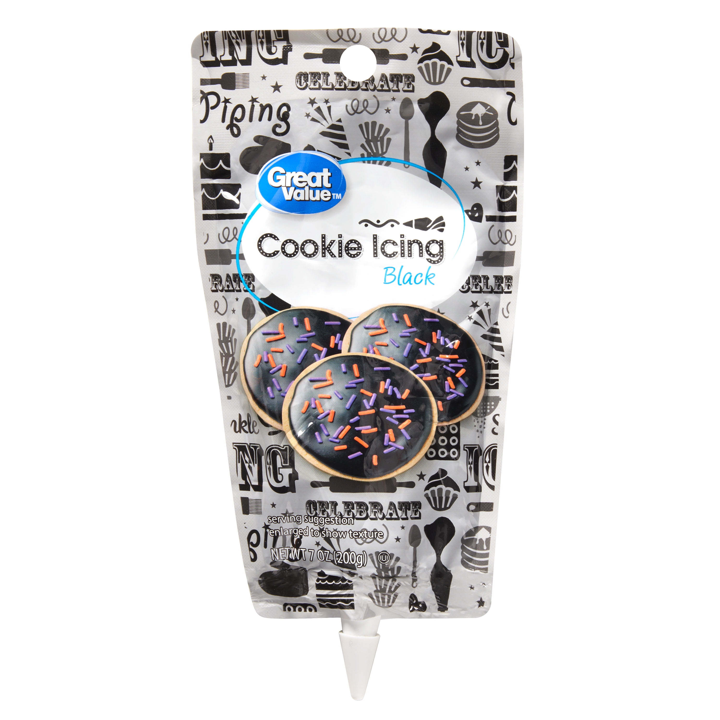Great Value Cookie Icing, Black, 7 oz