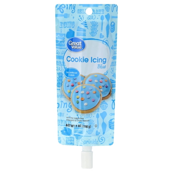 Great Value Cookie Icing, Blue, 7 oz
