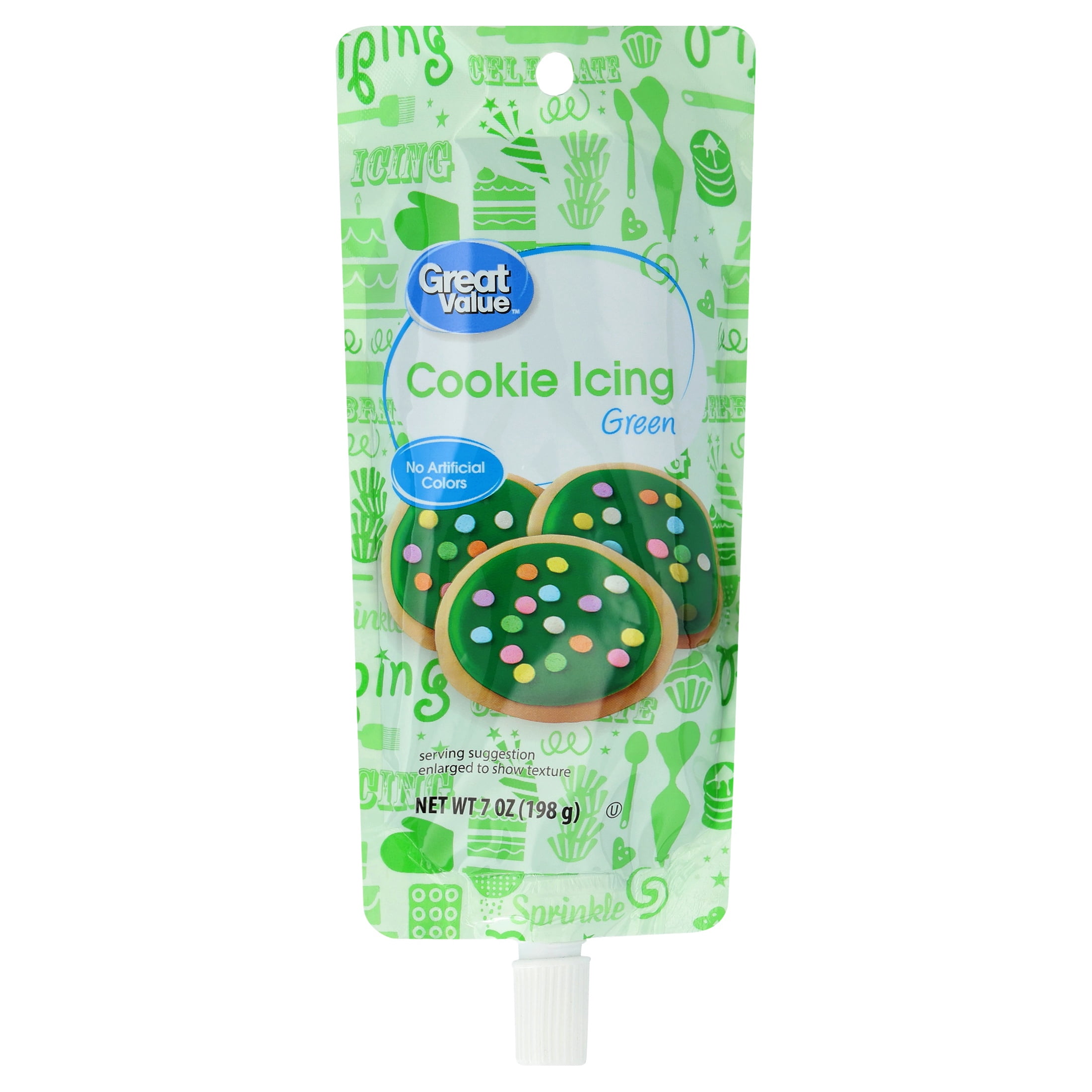 Great Value Cookie Icing, Green, 7 oz