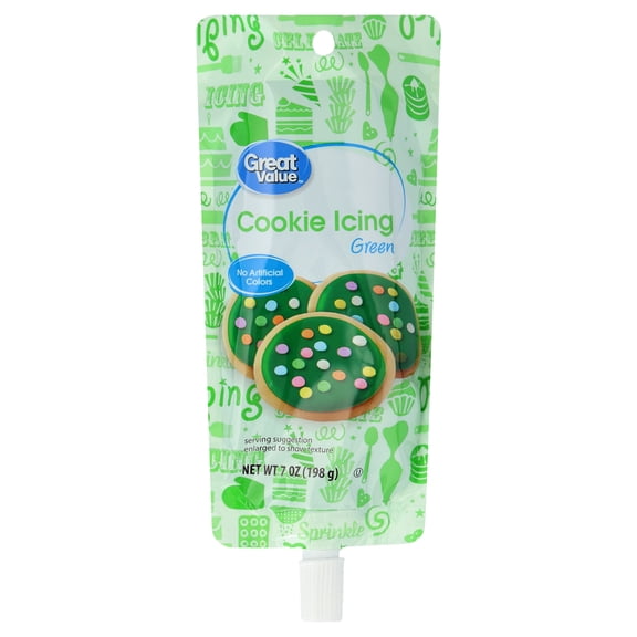 Great Value Cookie Icing, Green, 7 oz