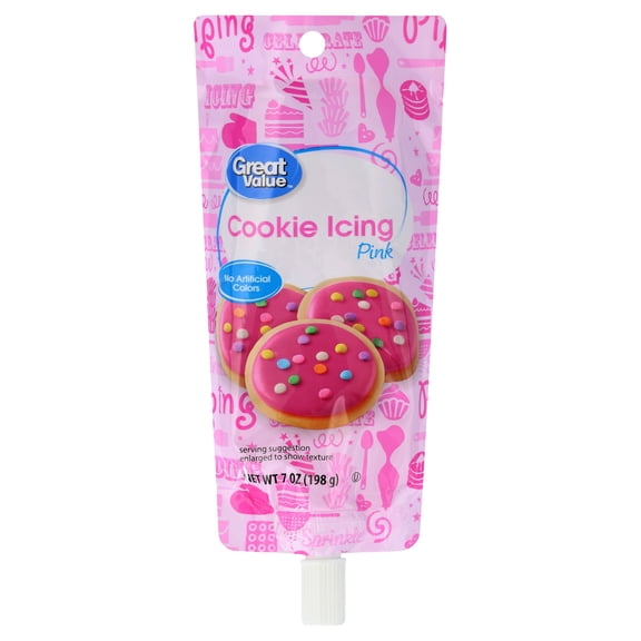 Great Value Cookie Icing, Pink, 7 oz