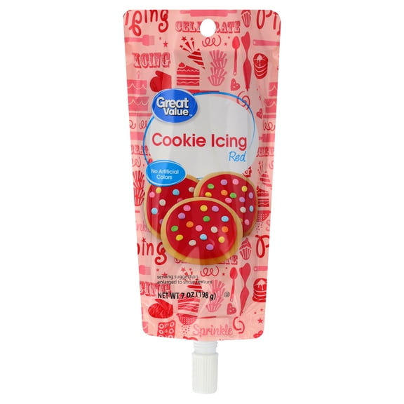 Great Value Cookie Icing, Red, 7 oz