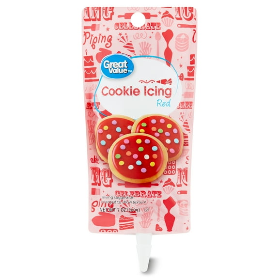 Great Value Cookie Icing, Red, 7 oz
