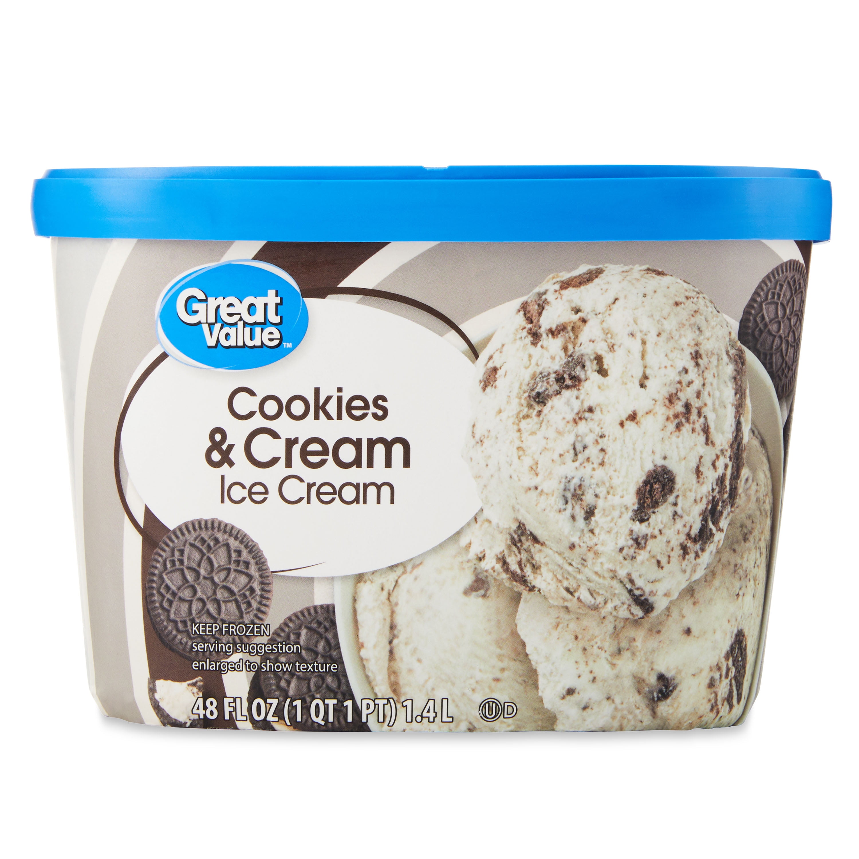 Great Value Cookies & Cream Ice Cream, 48 fl oz 
