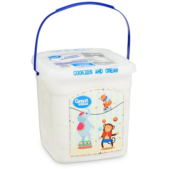 Great Value Cookies and Cream Ice Cream, 1.12 Gallons
