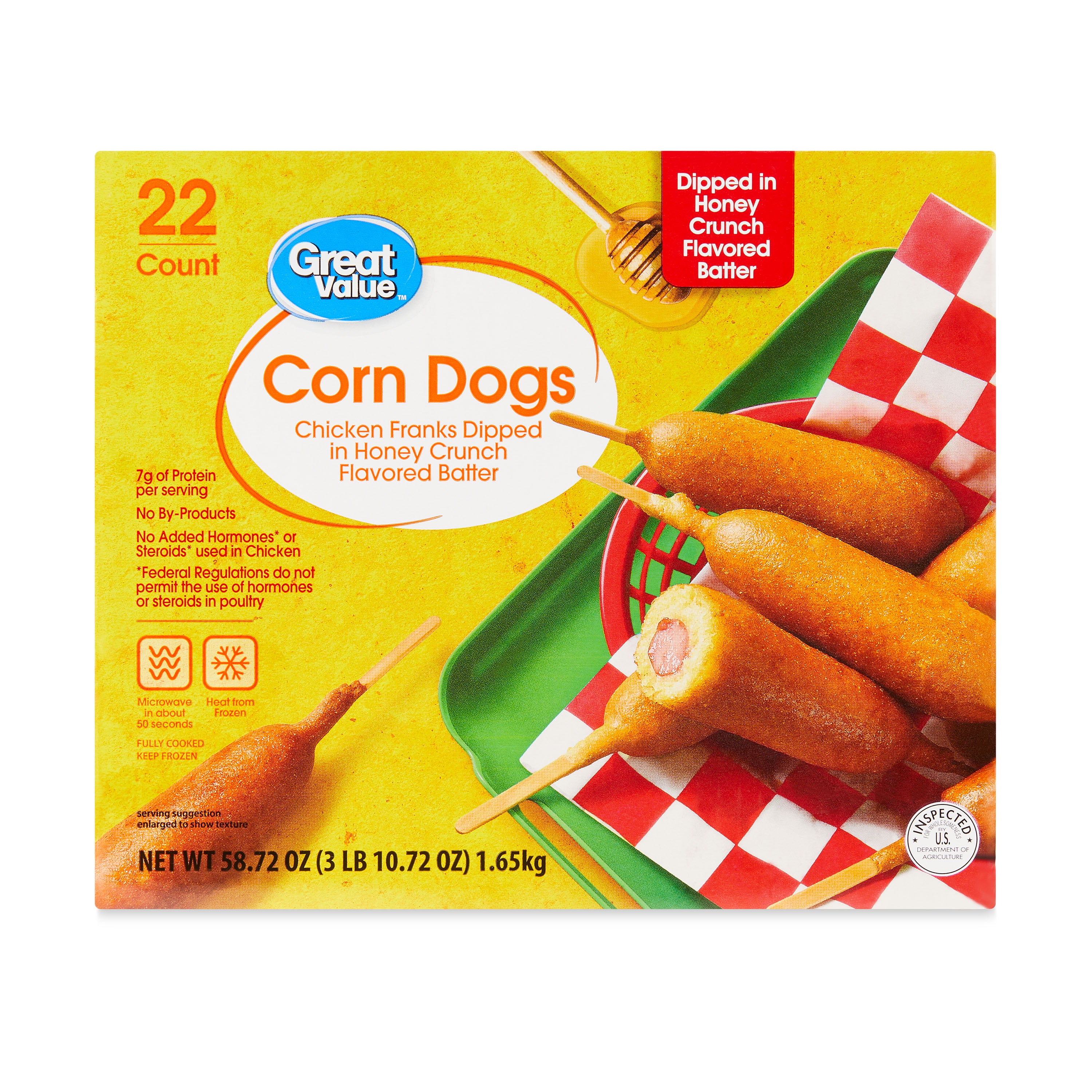 Great Value Corn Dogs, 58.74 oz, 22 Count (Frozen)