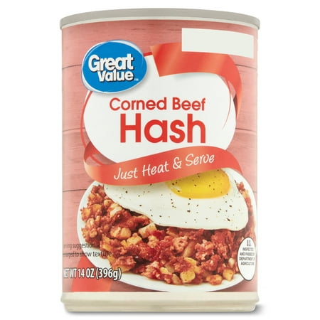 Great Value Corned Beef Hash, 14 oz Steel Can