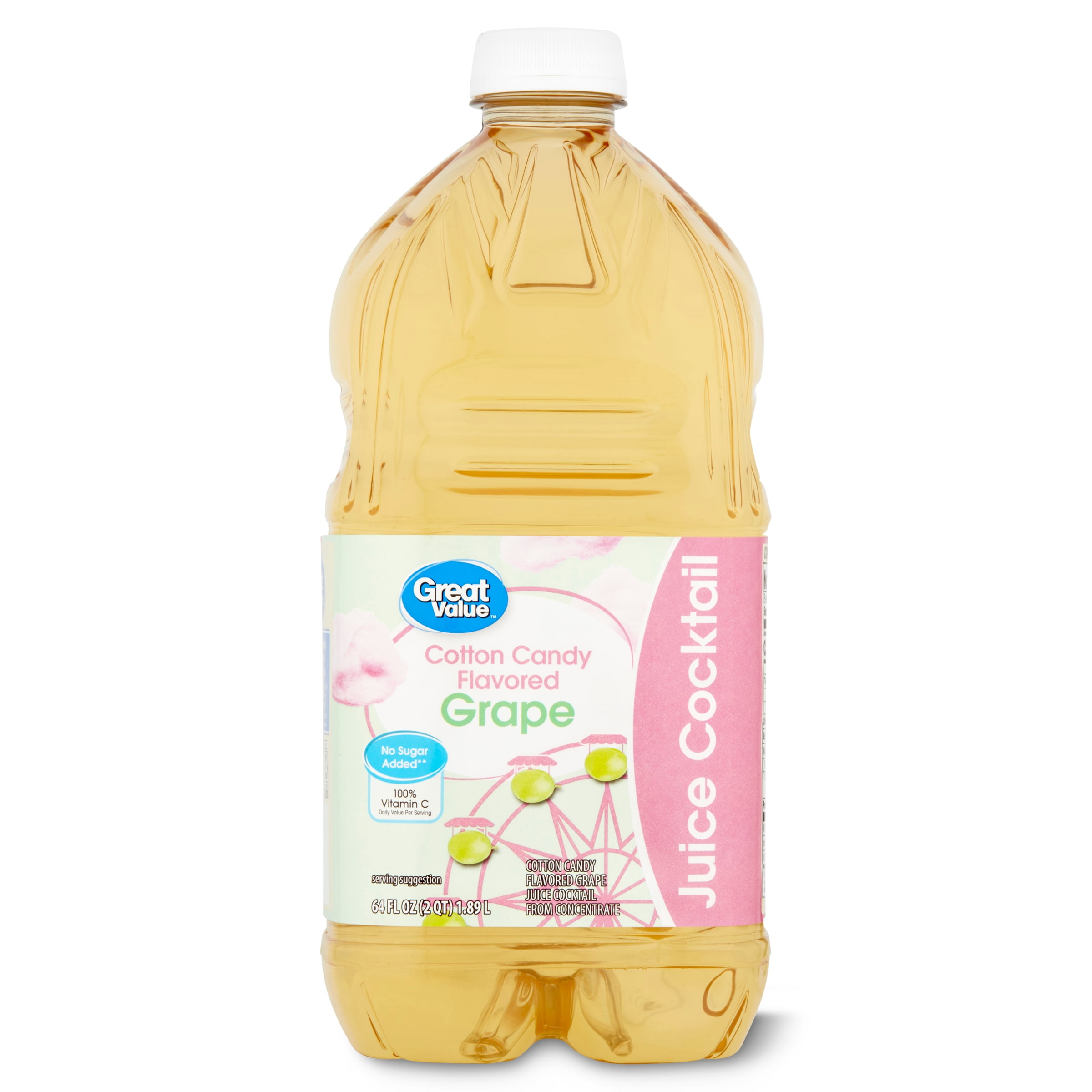 Great Value Cotton Candy Grape Juice Cocktail, 64 fl oz
